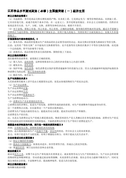 小高考政治学生个人精心整理的资料