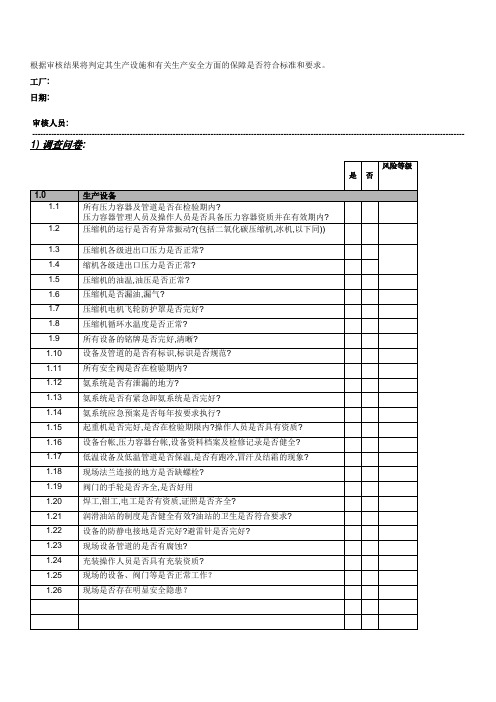 安全生产检查表