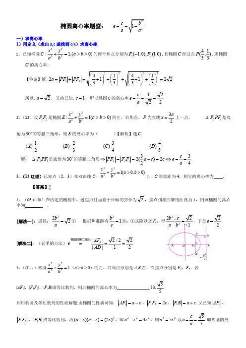 (完整版)椭圆离心率题型总结,推荐文档