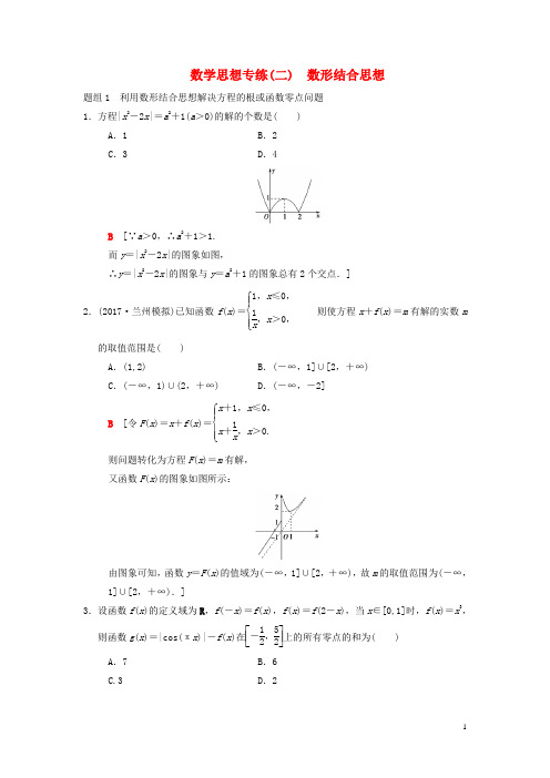 18年高考数学二轮复习第1部分技法篇数学思想专练2数形结合思想