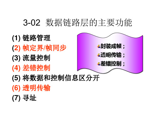 数据链路层的主要功能