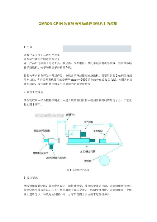 OMRON CP1H的直线插补功能在绕线机上的应用