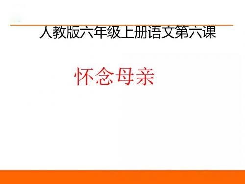 6-怀念母亲