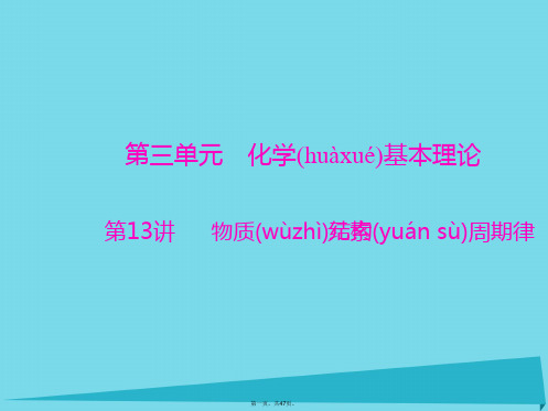 南方新高考高中化学一轮复习第三单元第13讲物质结构元素周期律课件