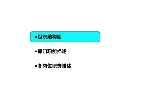 最新培训部门组织结构与岗位职责PPT课件