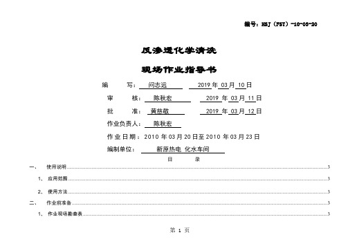 反渗透化学清洗作业指导书9页word