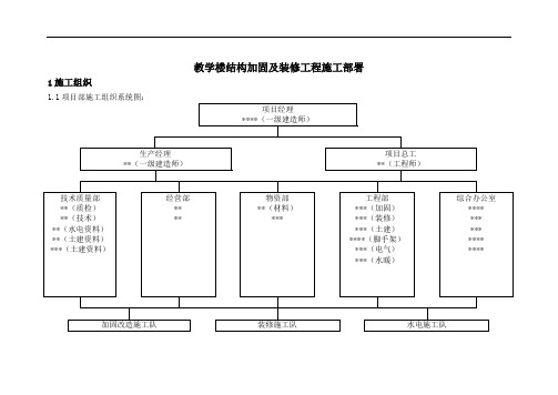 教学楼结构加固及装修工程施工部署