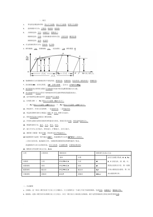 工程材料及成型技术基础考试题目