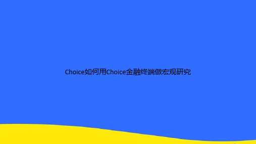 Choice如何用Choice金融终端做宏观研究PPT资料【优选版】