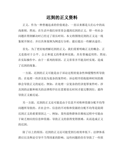 迟到的正义资料