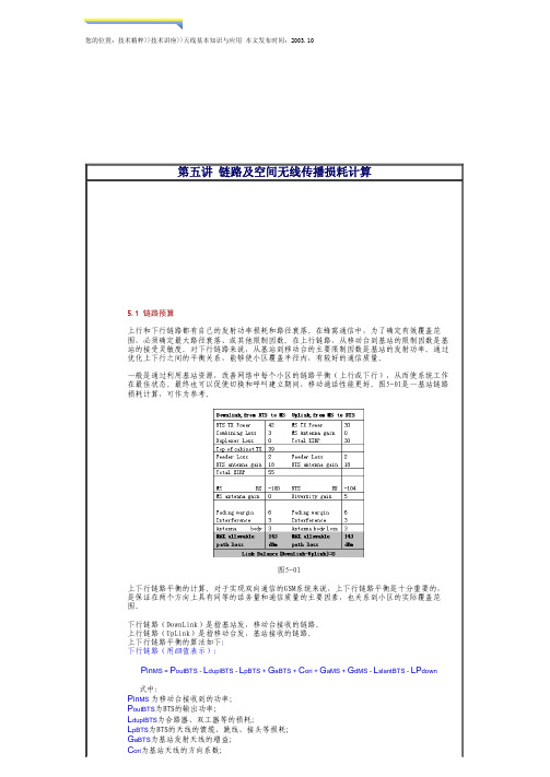 5天线基本知识与应用-第五讲 链路及空间无线传播损耗计算