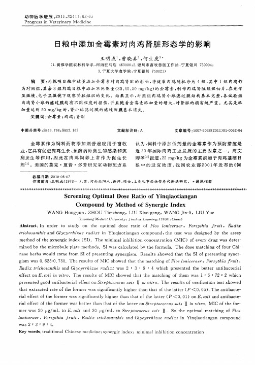 日粮中添加金霉素对肉鸡肾脏形态学的影响