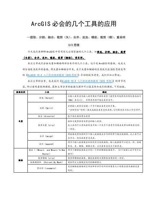 ArcGIS常用的必会工具(基础篇)