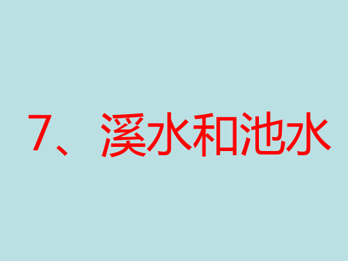 沪教版二年级语文上册《溪水和池水》课件