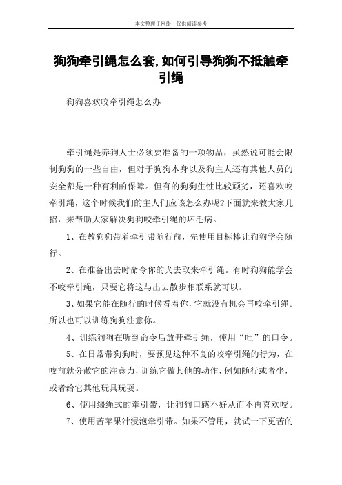 狗狗牵引绳怎么套,如何引导狗狗不抵触牵引绳_1