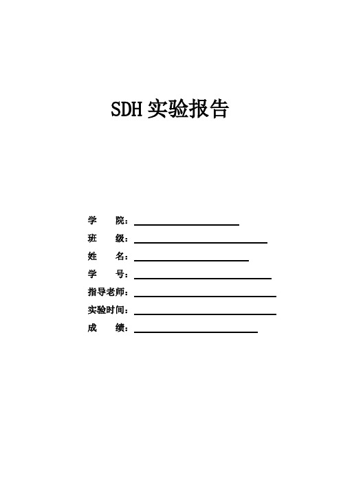 SDH实验报告 -----bistu