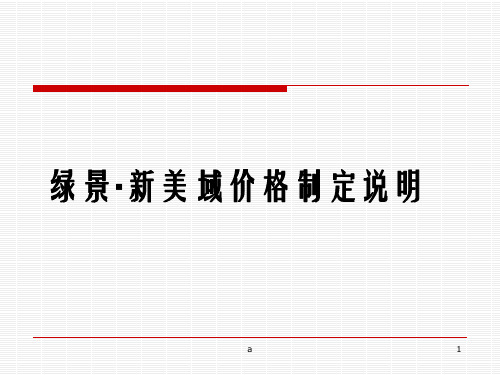 世联深圳某楼盘定价策略说明汇报