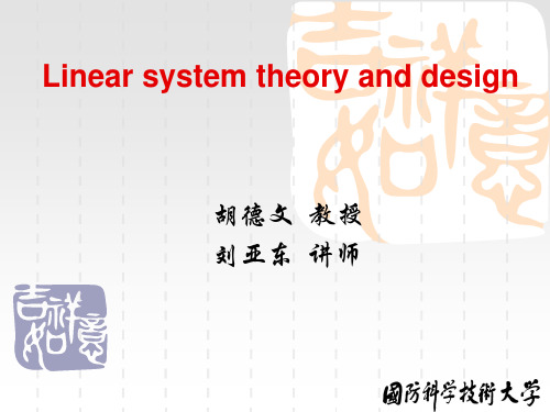 Linear system theory and design