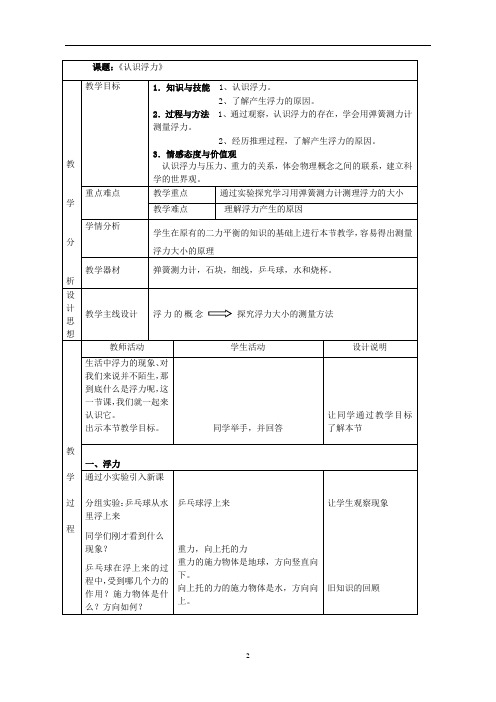 沪科版物理八年级下册 9.1认识浮力课件