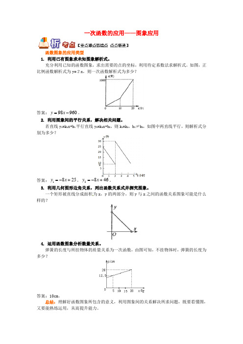 【青岛版】八年级数学下册专题讲练：一次函数的应用—图象应用试题(含答案)