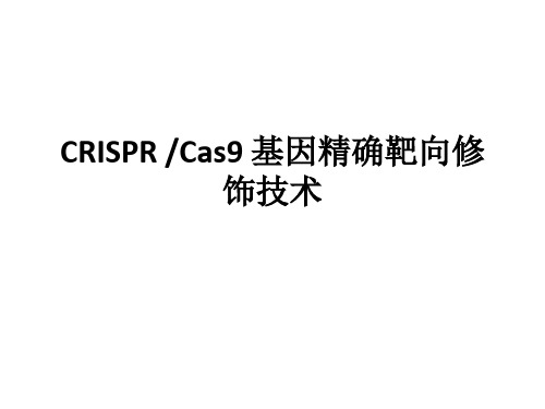 CRISPR Cas9 基因精确靶向修 饰技术