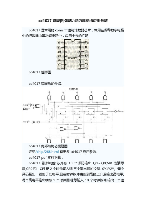 cd4017管脚图引脚功能内部结构应用参数