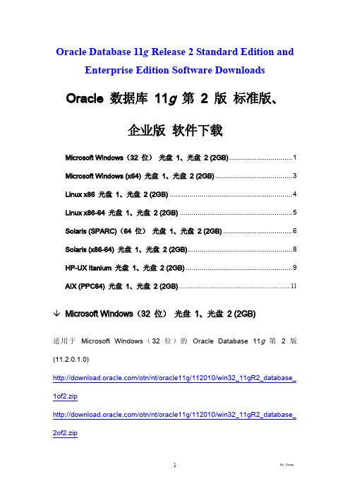 Oracle11g各版本下载地址