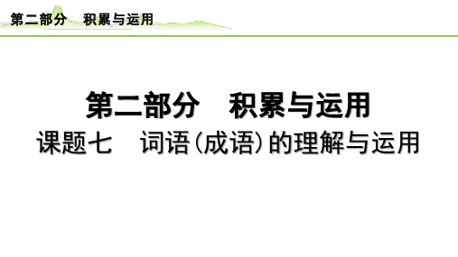 中考语文一轮复习：《+词语(成语)的理解与运用》课件