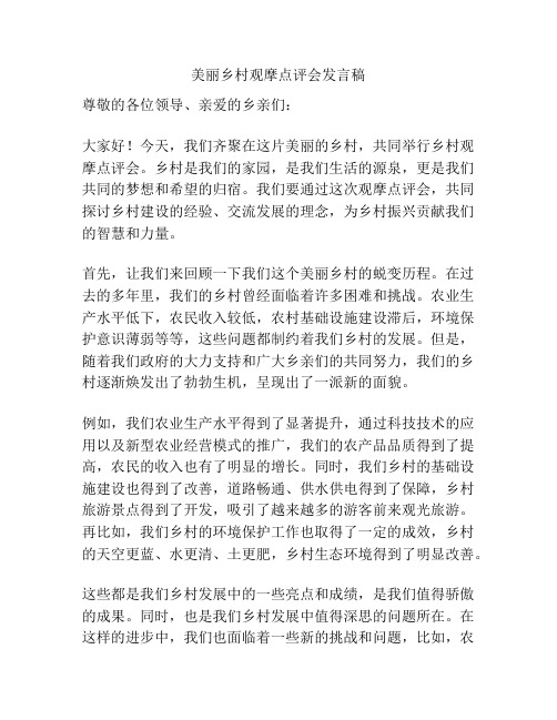 美丽乡村观摩点评会发言稿