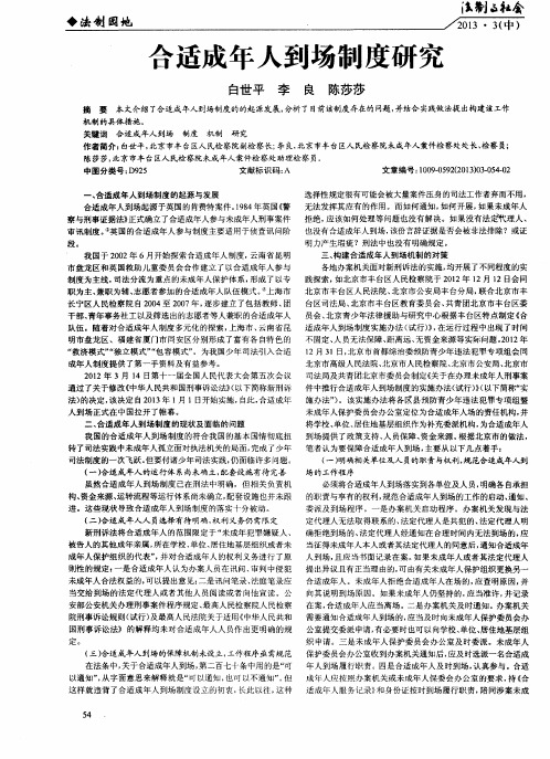 合适成年人到场制度研究