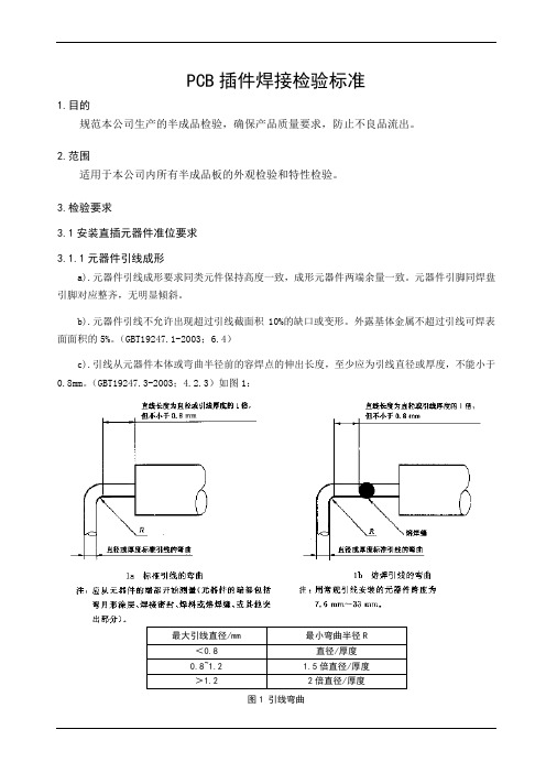 PCB插件焊接检验标准