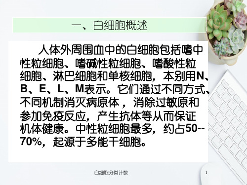 白细胞分类计数白细胞分类计数及临床意义实验诊断学