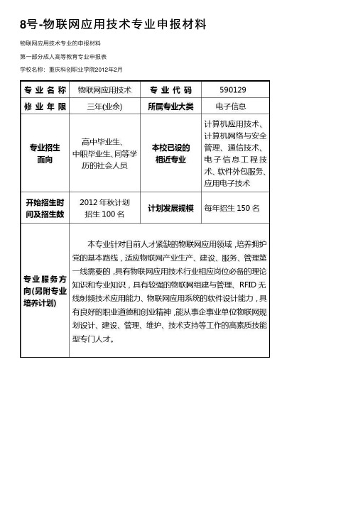 8号-物联网应用技术专业申报材料