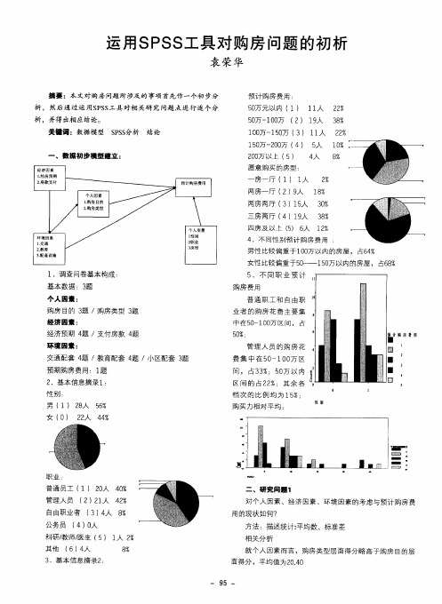 运用SPSS工具对购房问题的初析