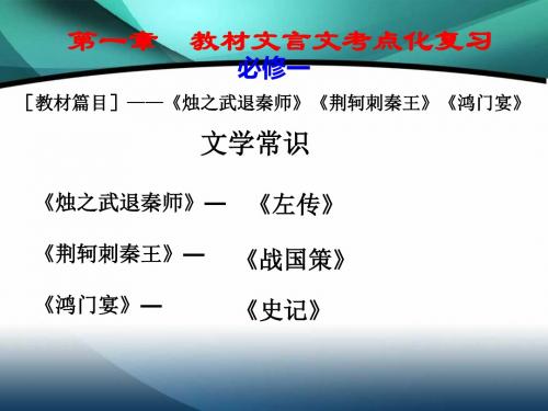 高中语文高考总复习之文言文课本复习必修一课件