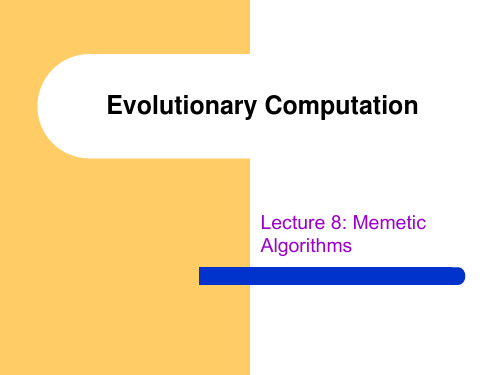 Memetic Algorithms遗传算法