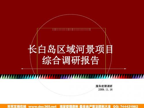 沈阳长白岛区域河景项目综合调研报告18PPT200911月