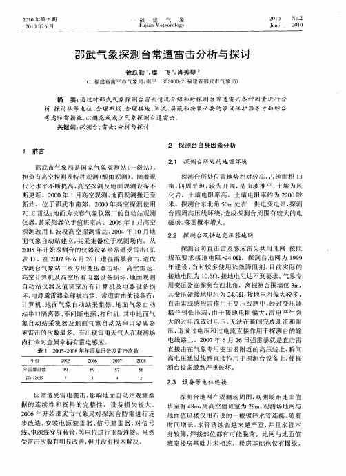 邵武气象探测台常遭雷击分析与探讨