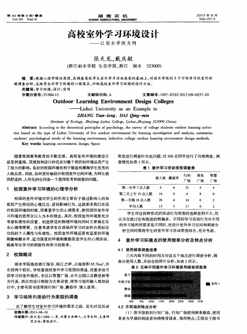 高校室外学习环境设计——以丽水学院为例