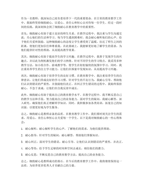 教师细致耐心心得体会