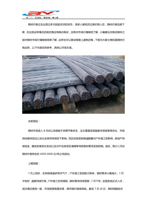 钢材未来价格走势