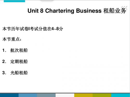 Unit8_Chartering Business 租船业务中英文PPT课件