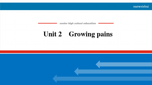 2022届新高考英语译林版一轮复习课件：必修① Unit 2 Growing pains