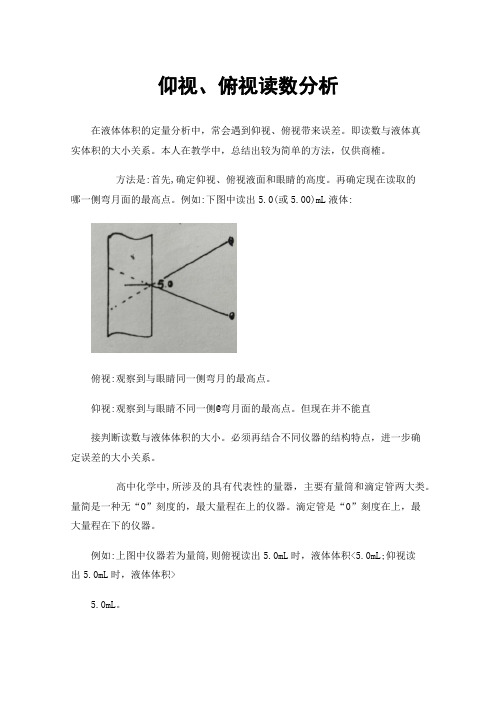 仰视、俯视读数分析