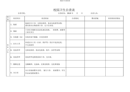 校园卫生检查表