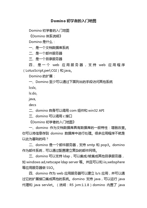 Domino初学者的入门地图