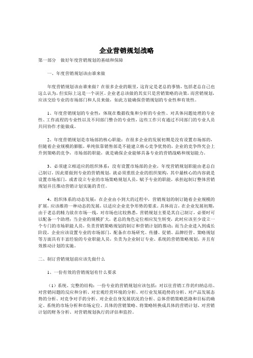 企业营销战略规划