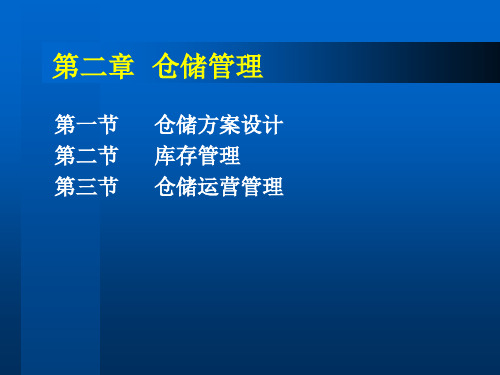 物流管理第二章 仓储管理