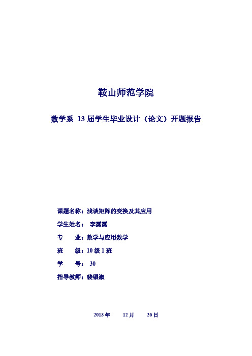 【VIP专享】矩阵变换及应用开题报告