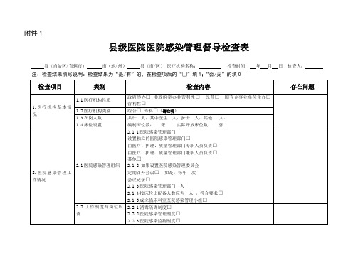 基层医院医院感染管理专项督导检查表(可修改).doc